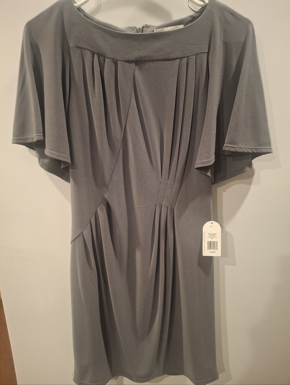 Jessica Simpson Gray Pleated Midi Dress
